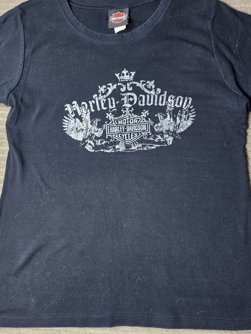 Harley-Davidson Women's Gothic Short Sleeve Scoop Neck Tee - Black Xl - Picture 1 of 8